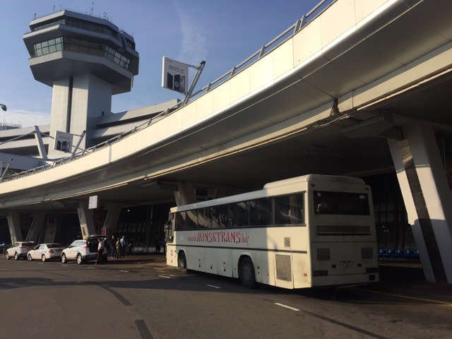 Bus from Minsk airport to city center Regular bus route 300Э at Minsk airport